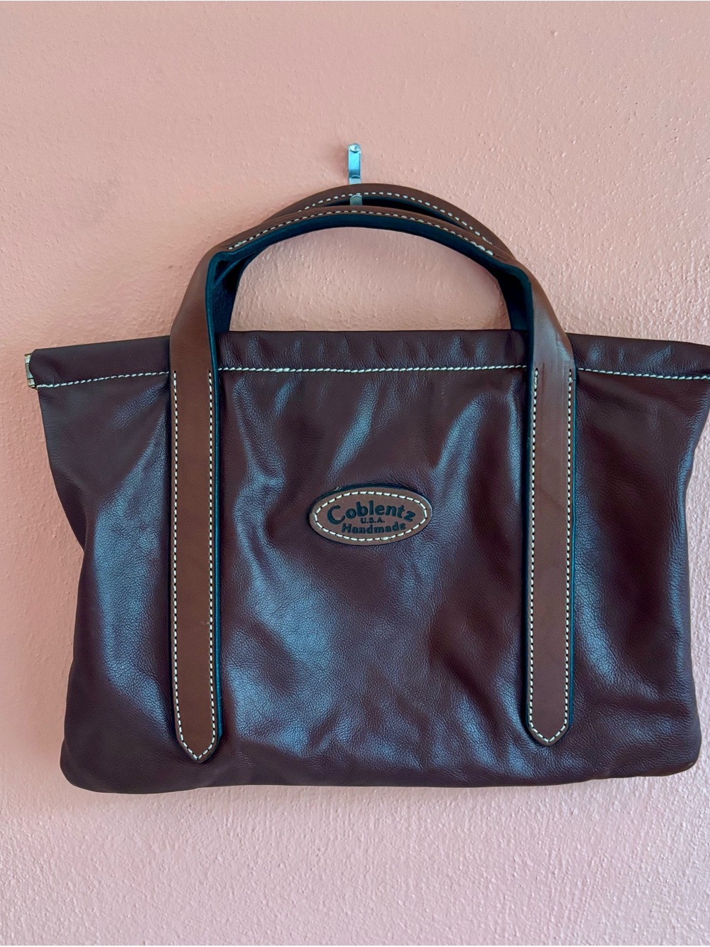 Handmade Brown Leather Tote Bag